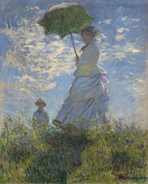 Woman with a Parasol - Madame Monet and Her Son by Claude Monet - 901137572